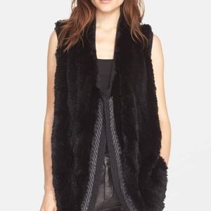 Vince Genuine Rex Fur Sweater Back Vest